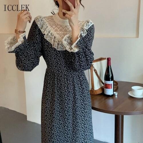 French Vintage Elegant Sweet WomenS Dress 2021 Spring Autumn WomenS Clothing One-Piece Casual Ladies Dress WomenS Midi Dress