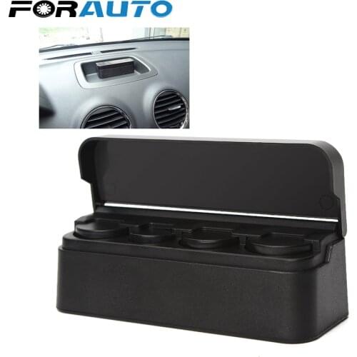 FORAUTO Car Coin Case Storage Box Holder Container Car Coin Holder Car Orginazer Car Styling Plastic Black
