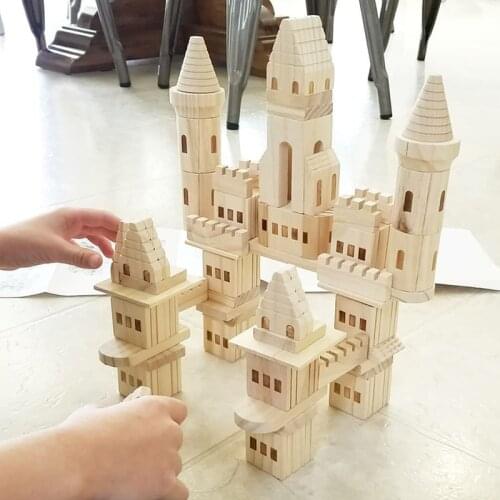 Montessori BlockToy City View Scene DIY Castle Architecture Bricks Educational Building Toy Brain Game Model For Kids Birthday