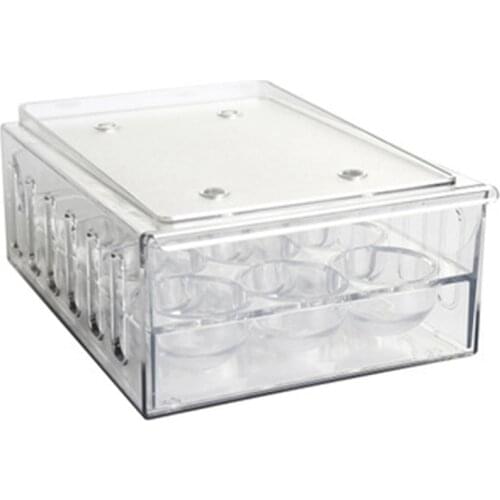 12 Grids Kitchen Refrigerator Freshness Box Egg Freshness Storage Box Transparent Glove Box Seperated with Lid Egg Box