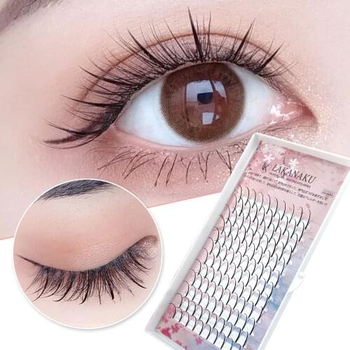 LAKANAKU Premade Volume Fans Eyelash Spikes Lashes Russian 0.07 C/D 8-15 Individual Eyelashes Makeup Fan Spikes Lashes Extension
