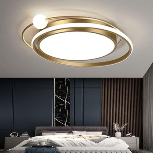 Minimalist Luster Black Gold Round LED Ceiling Lamp for Bedroom Living Study Room Restaurant Home Indoor Creative Light Fixture