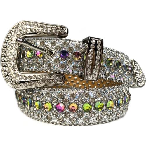 Fashion Rhinestone Belt Cool Studded Belts for Western Cowgirl Cowboy Women Men Luxury Designer Brand Diamond Belt Bling Crystal