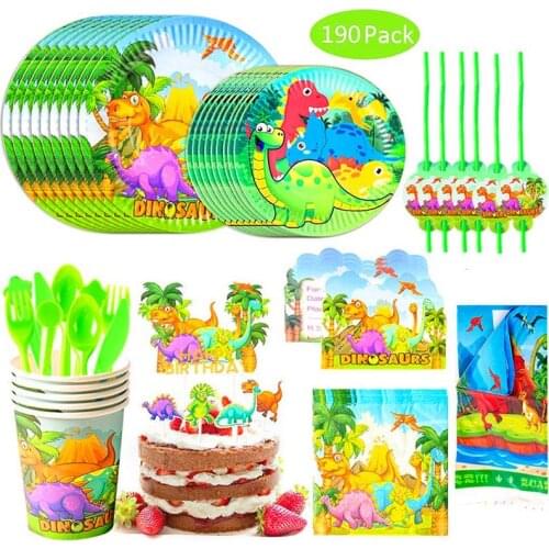 Dinosaur Theme Party Tableware Set Party Decoration Props Dinosaur Birthday Party Disposable Tableware Set abc302