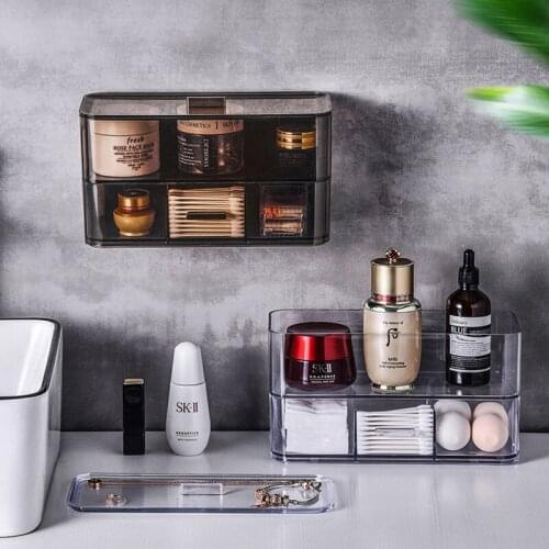 Wall Drawer Make up Organizer Jewelry Box Bathroom Organizer Storage Makeup Box Cotton Swab Beauty Egg Organizer for Cosmetics