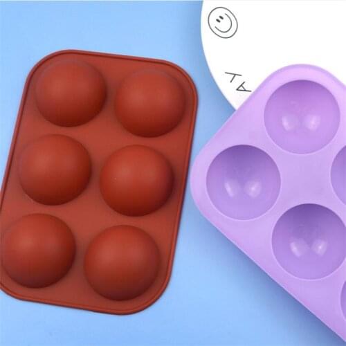 New 6 Holes Silicone Baking Mold 3D Half Ball Sphere Mold Chocolate Cupcake Cake Mold DIY Muffin Bakeware kitchen Tools