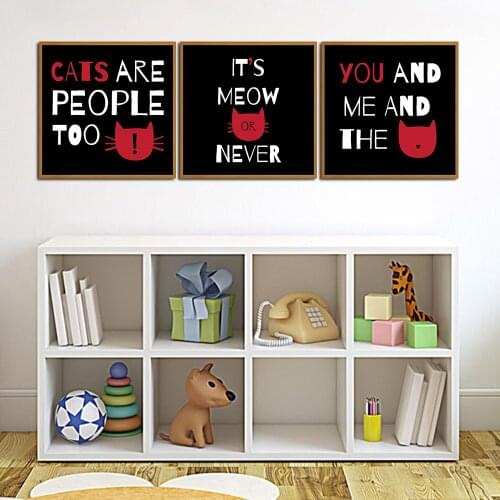 Animal Girls Gift Modern Room Print Cat Wall Art Kids And Baby Rome Posters Inspirational Painting No Frame Pictures
