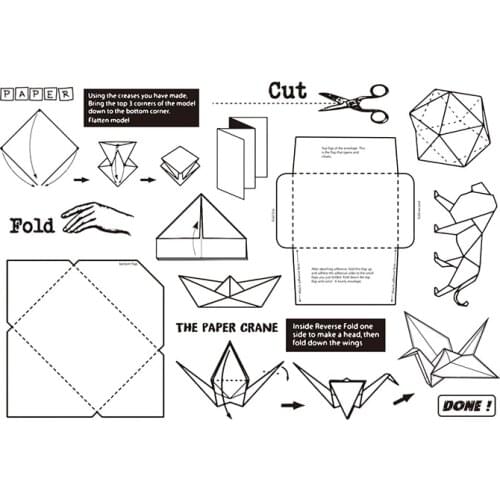Origami Clear Stamp for Scrapbooking Transparent Silicone Rubber DIY Photo Album Decor