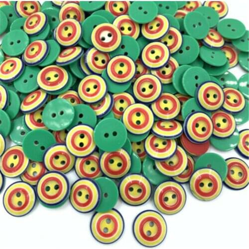 DIY 100PCS Round green bottom 2-holes resin buttons decoration sewing Scrapbooking Handicraft decoration accessories 12mm