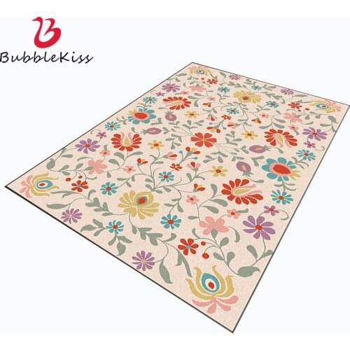 Bubble Kiss Nordic Style Flower Pattern Carpets Modern Home Carpet for Living Room Polyester Non-Slip Bedroom Area Rug Hot Sale