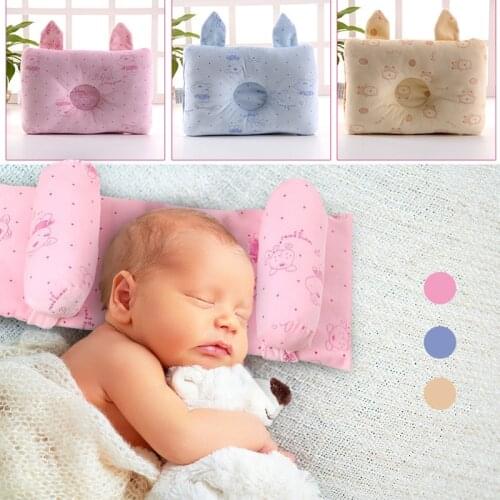 Cute baby anti-eccentric head anti-tilt cushion sleep aid pillow velvet soft and breathable adjustable baby shaping pillow