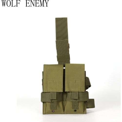 Tactical Military Army Airsoft M4 5.56 Double Leg Magazine Pouch Woodland Camo TAN Black CP OD