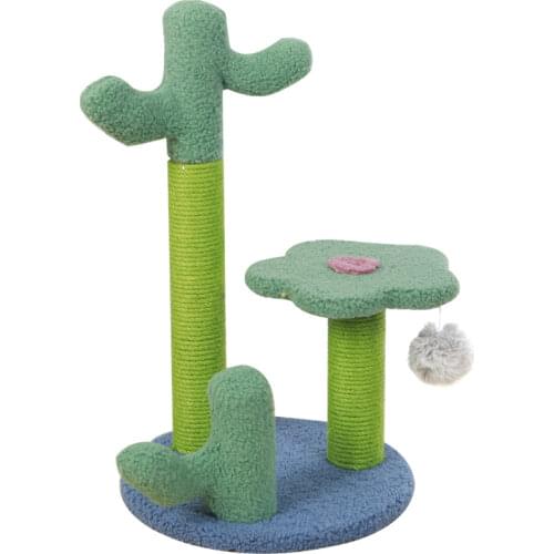 Three pillars flower cat toy platform Sisal claw grinding new pattern cactus Dropper cat climbing frame cat tree pet products