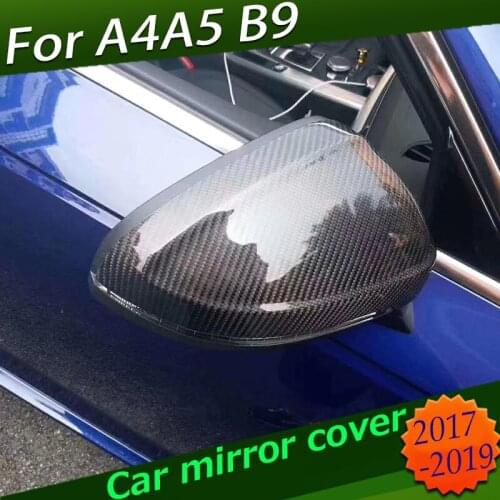 Real Carbon fiber replace side mirror Covers For Audi A4 A5 B9 Side Mirror Cap 2017 2018 2019 S4 S5 RS5 allroad Quattro