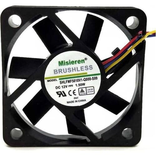 1 Pc 5010 Cooling Fan 4 Pin Dupont Wire 3D Printer Fan Black 50mm x 50mm x 10mm 12V 5cm Cooling Fan For 3D Printer Parts