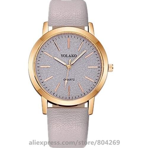 100pcs/lot bling dail lady leather watch yolako brand high quality quartz watch girlfriend gift watch factory price