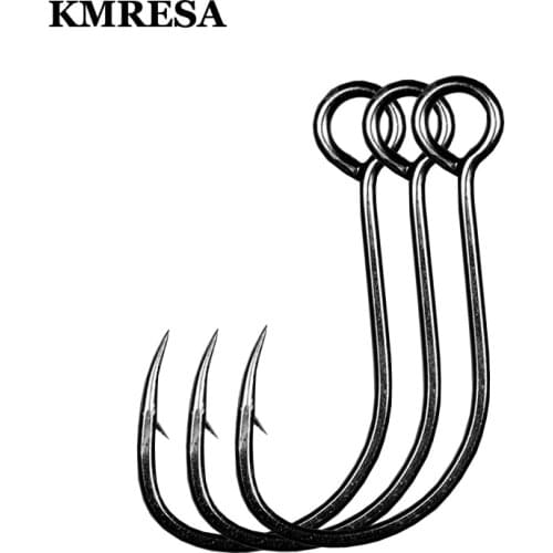 20pcs for Fishing Lure Spare Hook Single Fish Lure Hooks Inline Hook Big Eye Size 1/ 2/ 4/ 6/ 8 Sharp High Carbon Steel