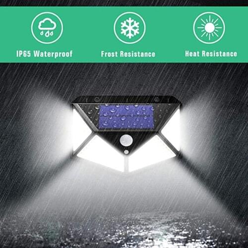 4Pcs 100LED Wide Angle Human Sensor Lights Solar Lights Outdoor Waterproof Solar Wall Lamp Solar Security Lights