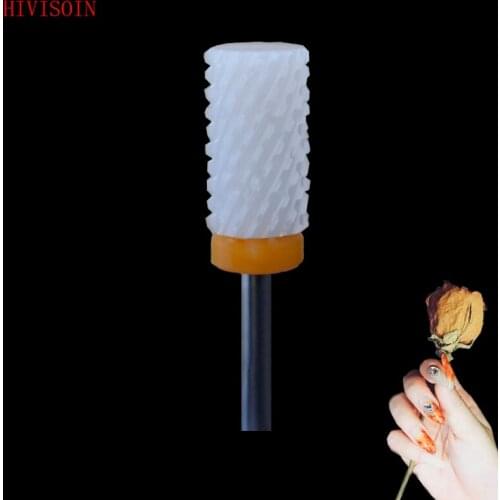 5Pcs White Ceramic Nail Drill Bit - Large Barrel Bit - XXC (0079.066)