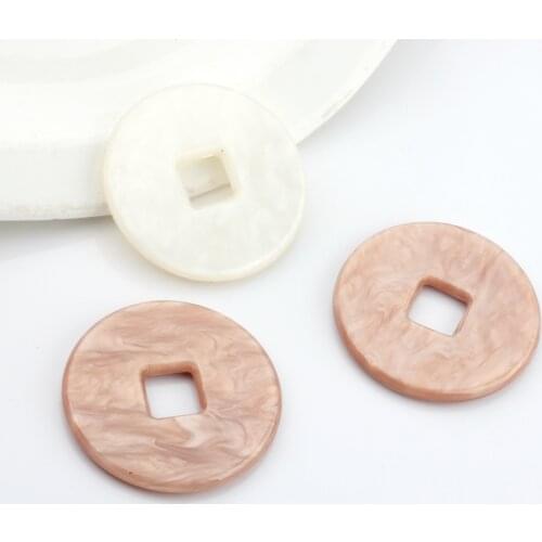 Jewelry Making Accessories Acetic Acid Resin Big Round Circle Charms 48mm 6pcs/lot For DIY Earrings Accessories