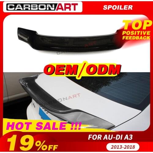 A3 car styling carbon part for aodi A3 S3 8V 2013 2014 2015-2018 A3 High Quality carbon fiber Car Rear Wing Rear Spoiler R style