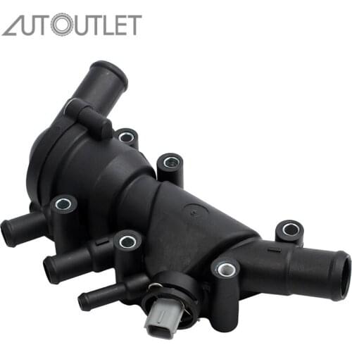 AUTOUTLET Car Thermostat Housing Cover Seal Sensor Cooling Coolant XS6E8A586AG Replacement Parts Black For Ford Ka Rb 1.6 03-08
