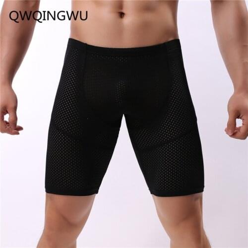 Boxers Mens Underwear Sexy Sleepwear Casual Breathable Comfy Homewear Sleep Shorts Knee-length Sheer Men Pajama Bottoms Boxers