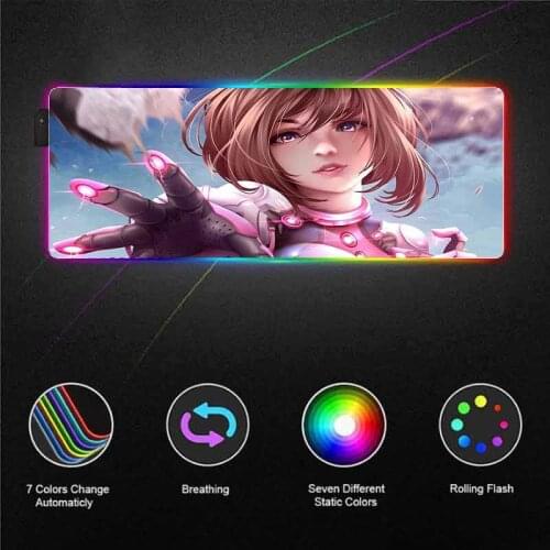 XGZ My Hero Academia Anime Large Mouse Pad LED Color Light RGB Game MousePad with Backlight USB Anime Computer Carpet Desk Mat