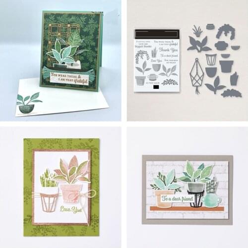 Flowerpot Flower Leaf New Metal Cutting Dice And Stamps Stencils For Scrapbooking Stamps Embossing Mold Diy Paper Cards Craft