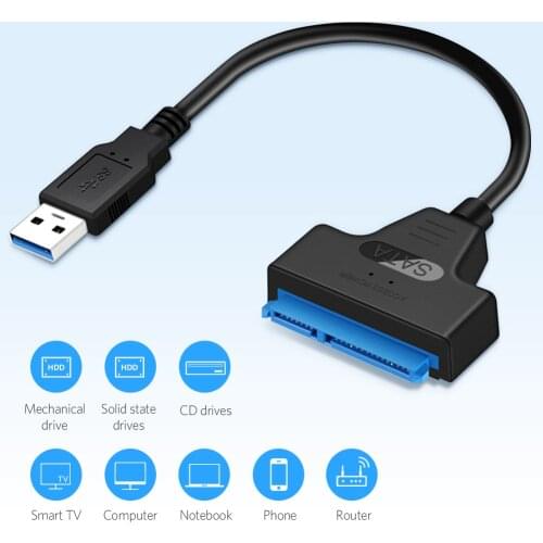For Lenovo Xiaomi USB3.0 Hard Drive Adapter Converter SATA To USB Converter Cable Supports 2.5-inch SATA SSD Suitable Splitter