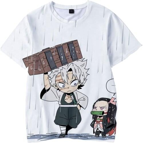 Fashion Summer Anime Demon Slayer 3D Print T Shirt Men Women Kids Cartoon Blade of Ghost Graphic T-shirt Demon Slayer Tops