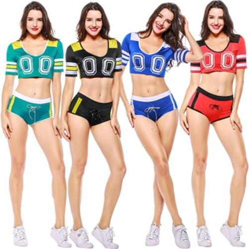 Football Cheerleader 4 Colors Football Baby Costume Practical Women Sexy Uniform Soccer Cheerleader Clothing Girls Costume