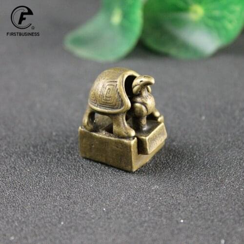 Copper Rosefinch Seal Ornament Lucky Feng Shui Decorations Crafts Bronze Animal Miniature Figurine Home Office Decor Accessories
