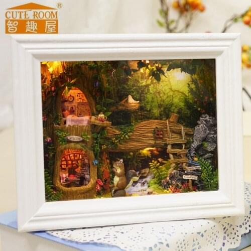 New Brand Handmade Furniture Miniature Diy Doll Houses Wooden Doll House Toys For Children Birthday Gifts Crafts Kids Toy W-006