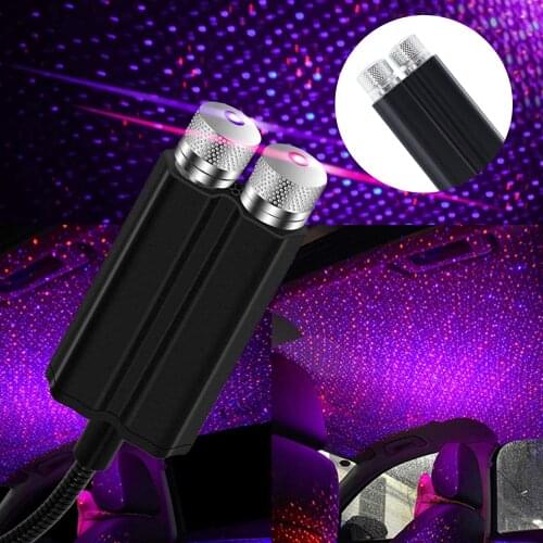 Mini Car Roof Star Light Interior LED Starry Atmosphere Ambient Projector USB Decoration Night Home Decor Galaxy Lights