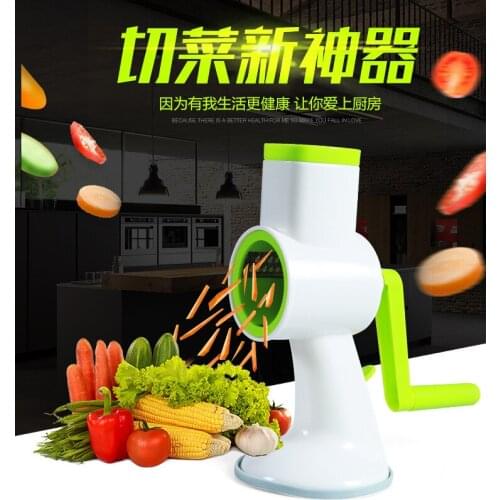 Multi function manual cutting artifact four one hand push type rotary shredder device for shredding chopped vegetables potatoes