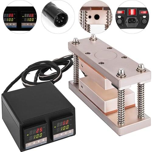Upgraded 3X5 Heat Press Kit Rosin Hot Aluminum Dual Heat Transfer Device With Temperature Controller Heating Rods