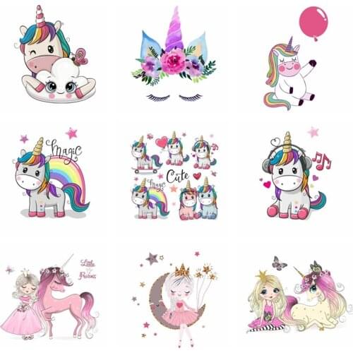Pulaqi Unicorn Patch Clothing Woman Patch Heat Transfer Iron On Patch A-level Washable Patches For T - Shirt Easy Print By H