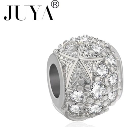 Ocean Star Starfish Beads Charm fit Original Charm Bracelet Fine Jewelry Luxury AAA Zircon Crystal Beads Women