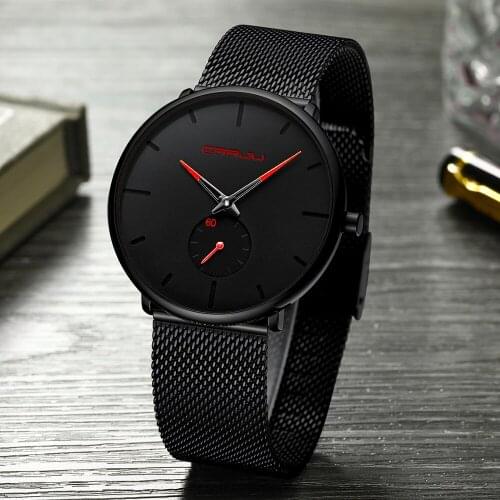 Crrju Luxury Top Brand Famous business men watches full steel quartz watch men waterproof male clock Relogio Masculino