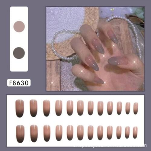 24pcs Fake Nails Matte Black Leopard Print Push Nail Tip Set Full Coverage Fake Extension Tape Box And Natural Nail Glue