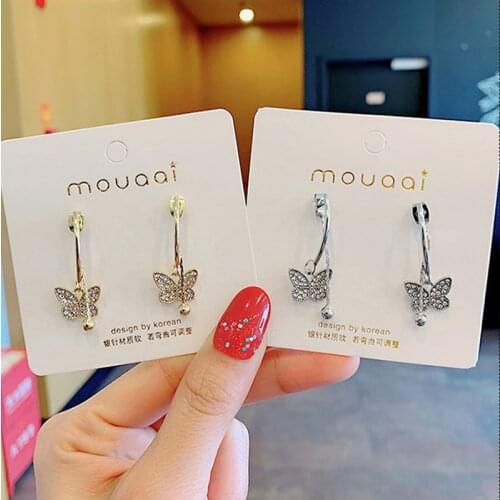 Unusual Earring 2021 Trend Goth Piercing Stainless Steel Earrings For Women Geometry Jewelry Pendant Vintage Butterfly Fashion
