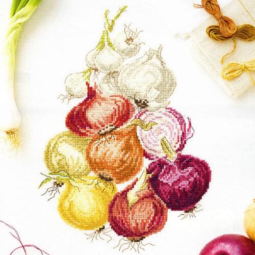 New Product Hand Embroidery Fishxx Cross Stitch Kit VE13 Onion Precision Printing Restaurant Hanging Painting Decoration