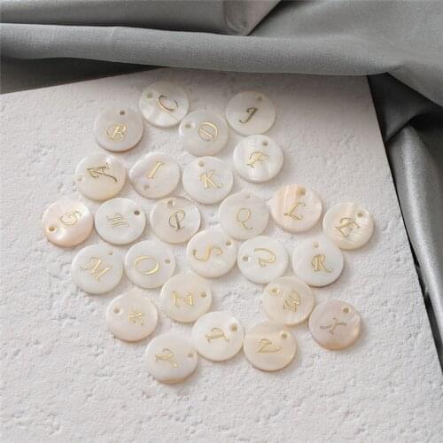 New style 52pcs/lot alloy Arabic letters core geometry rounds shape Natural shells beads diy jewelry earring/bracelet accessory