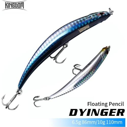 KINGDOM DYINGER Floating Fishing Pencil 6.5g 86mm 10g 110mm With ARC Body Mini Dying Fish Escape Action Artificate Bait Lures
