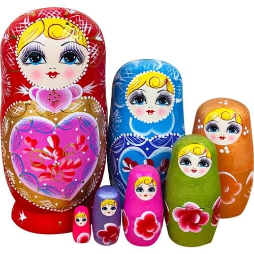 Crafts Basswood Matryoshka Matrioskas Babushka Matruska Russian 5/710 Nesting Dolls for Kids Matryoshka Russian Nesting Doll