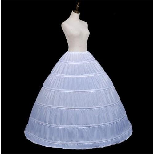 New 6 Hoops Wedding Petticoat Ball Gown Crinoline Slip Underskirt For Wedding Dress Wedding Accessories