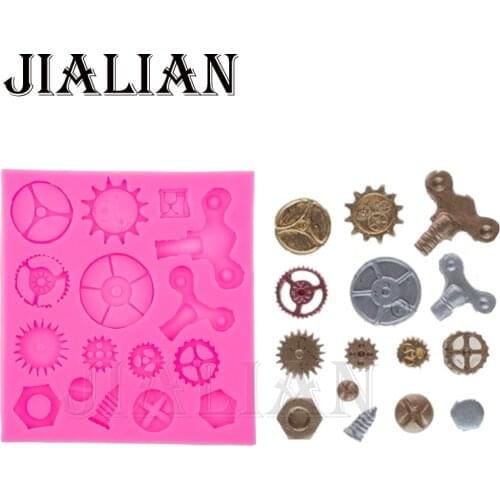 Cake fondant silicone mold Gears gearwheel Cake Molds Cupcake Mould Chocolate Baking Tools for Cakes decoration T0576