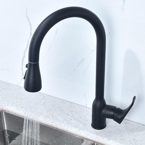 Stainless steel kitchen faucet single fist pull out kitchen sink 360-0 water mixer shower faucet spin spray flow
