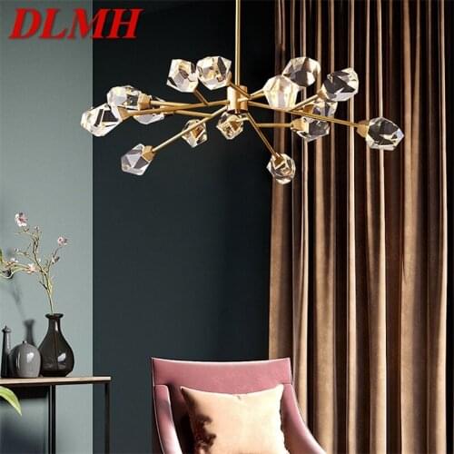 DLMH Modern Chandelier Brass LED Crystal Lighting Fixtures Luxury Decorative For Home Living Room Dining Room Bedroom